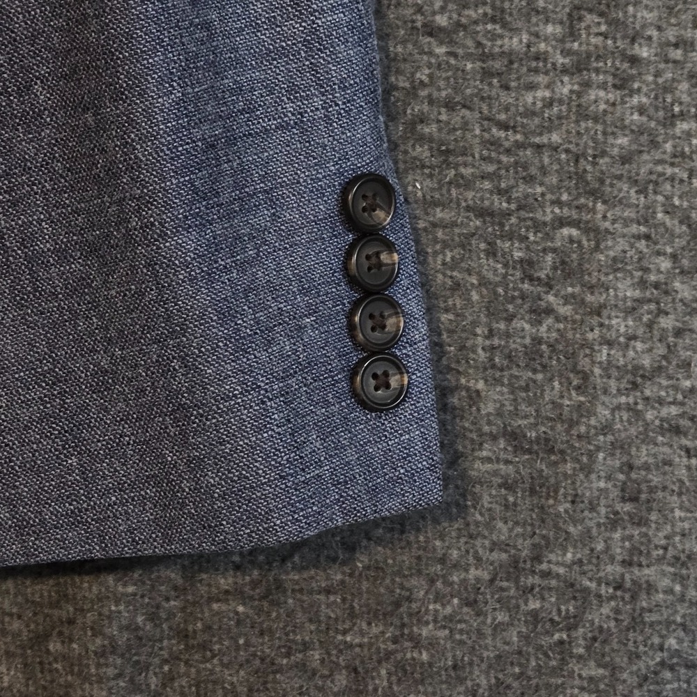 Lauren Ralph Lauren Silk Wool Blazer 46L Blue Plaid 2 Button Lined Sports Coat - Picture 3 of 16